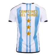 Champions Argentina 3 Stars Home Soccer Jersey 2022 - soccerdeal
