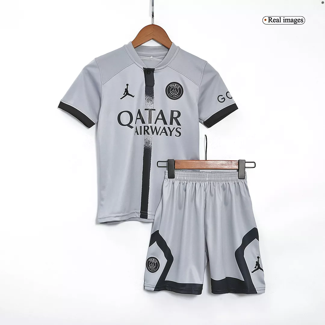 Kid's Jordan PSG Away Soccer Jersey Kit(Jersey+Shorts) 2022/23 - soccerdealshop