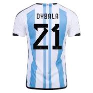 DYBALA #21 Argentina 3 Stars Home Soccer Jersey 2022 - soccerdealshop