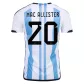 MAC ALLISTER #20 Argentina 3 Stars Home Soccer Jersey 2022 - soccerdealshop