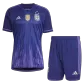 Argentina 3 Stars Away Soccer Jersey Kit(Jersey+Shorts) 2022 - soccerdealshop