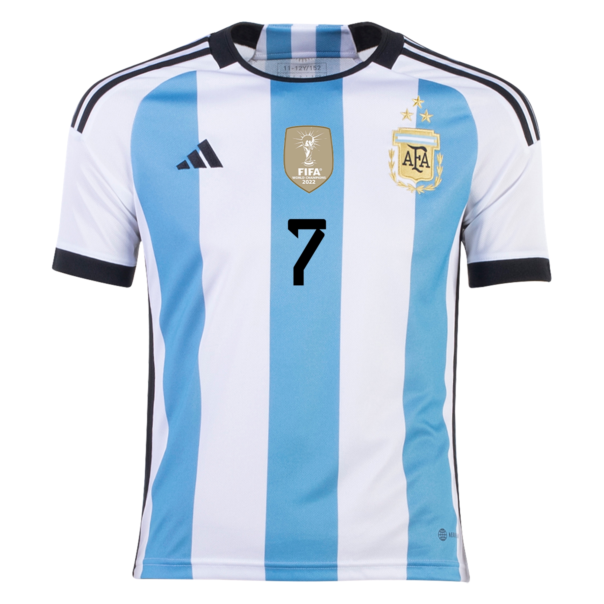 DE PAUL #7 Argentina 3 Stars Home Soccer Jersey 2022 - soccerdeal