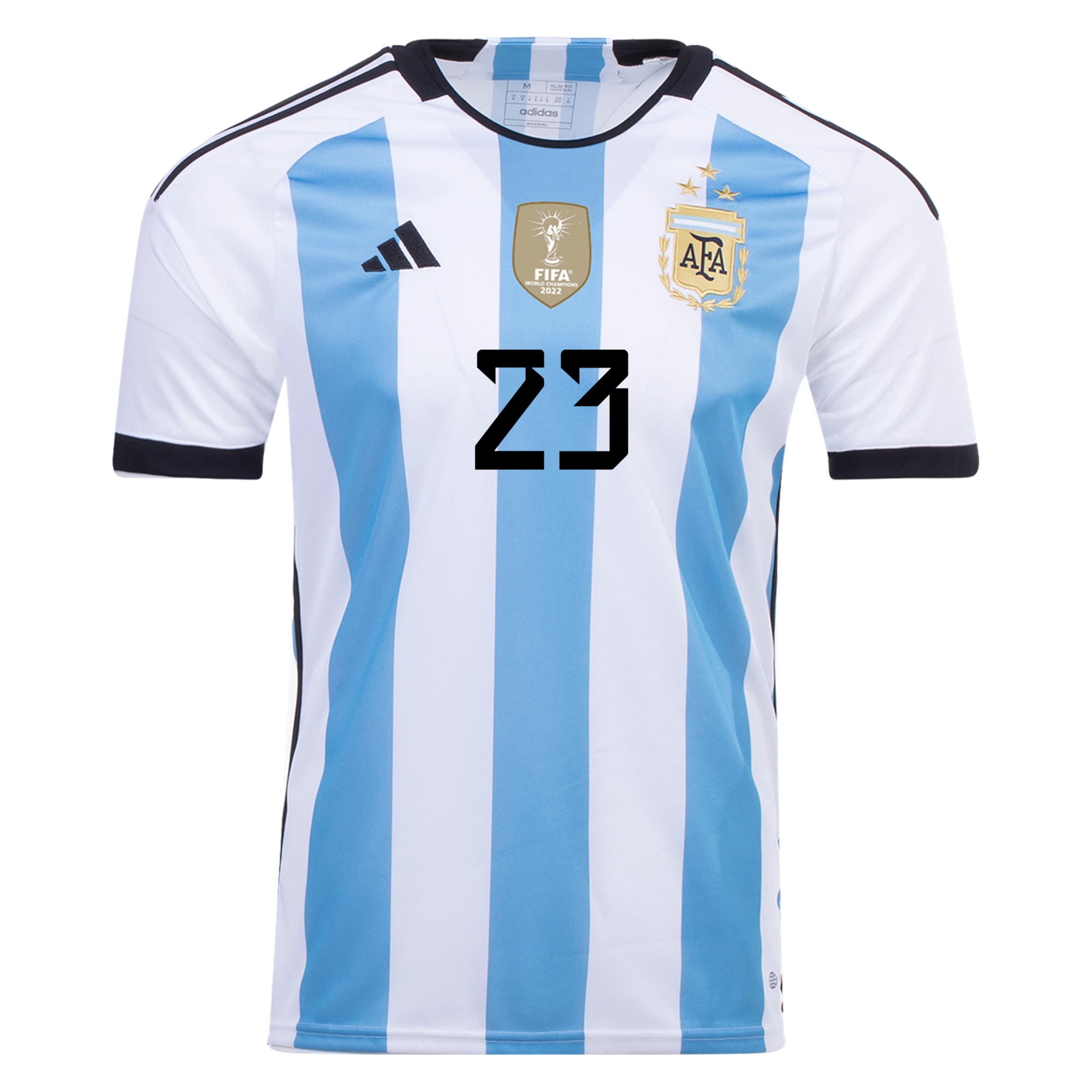 E. MARTINEZ #23 Argentina 3 Stars Home Soccer Jersey 2022 - soccerdeal