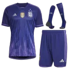 Argentina 3 Stars Away Soccer Jersey Kit(Jersey+Shorts+Socks) 2022 - soccerdealshop