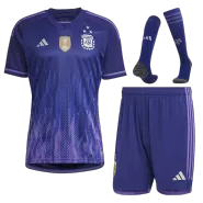 Argentina 3 Stars Away Soccer Jersey Kit(Jersey+Shorts+Socks) 2022 - soccerdealshop