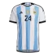 Authentic E. FERNANDEZ #24 Argentina 3 Stars Home Soccer Jersey 2022 - soccerdeal