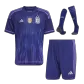 Kid's Argentina 3 Stars Away Soccer Jersey Kit(Jersey+Shorts+Socks) 2022 - soccerdealshop