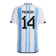 Authentic PALACIOS #14 Argentina 3 Stars Home Soccer Jersey 2022 - soccerdealshop