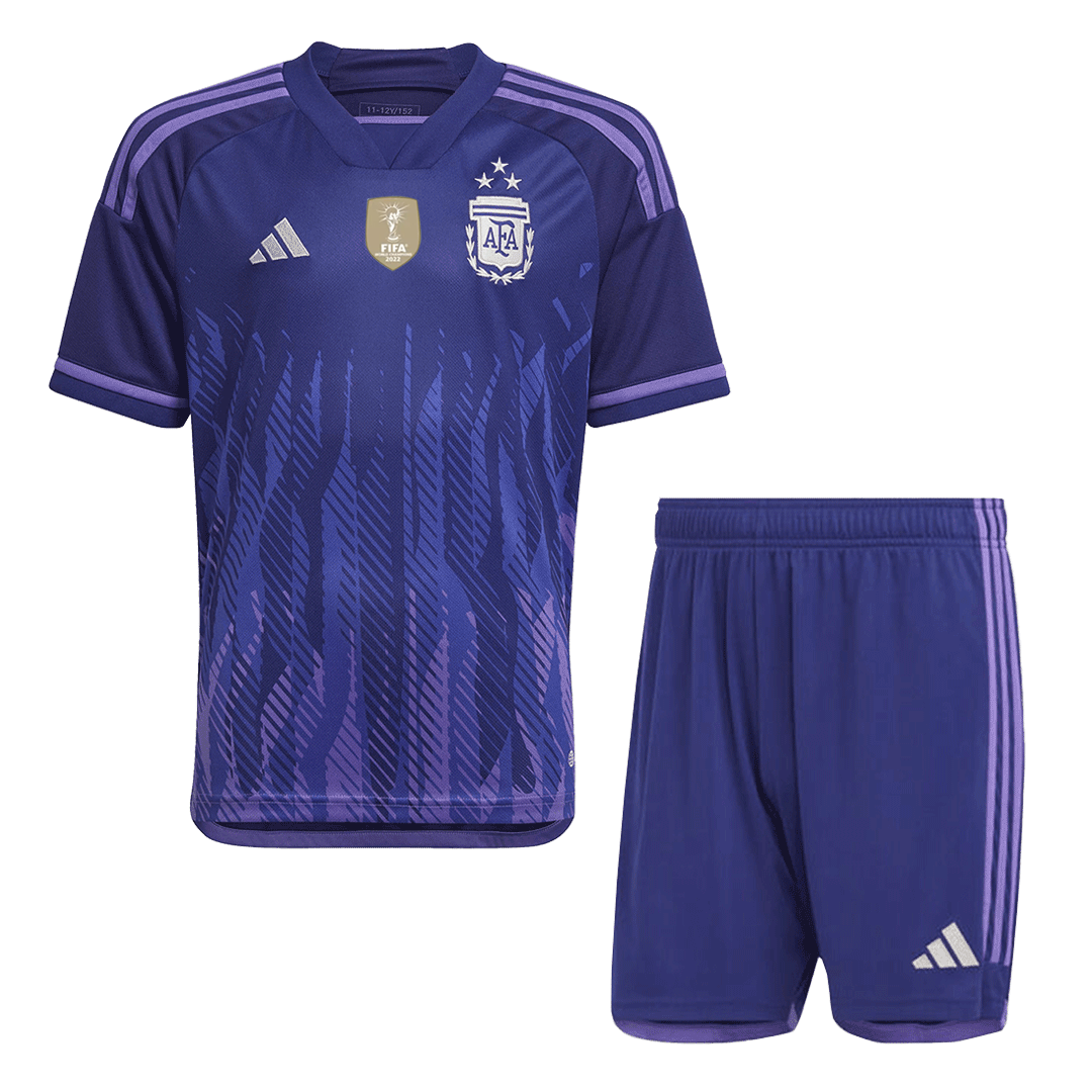 Argentina 3 Stars Home Soccer Jersey Kit(Jersey+Shorts) 2022