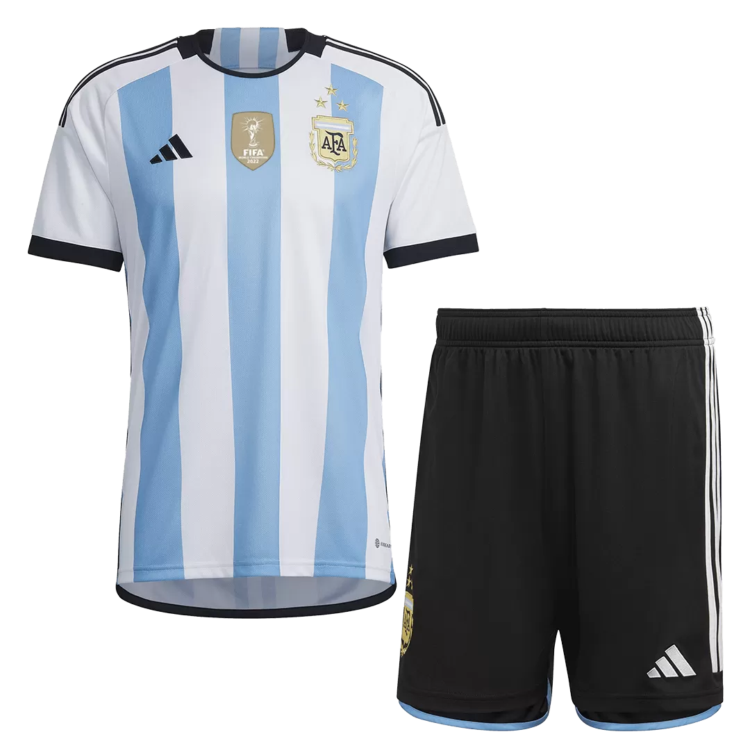 NEW 3 Star Messi Kids Jersey Set Soccer Kit World Cup Uniform