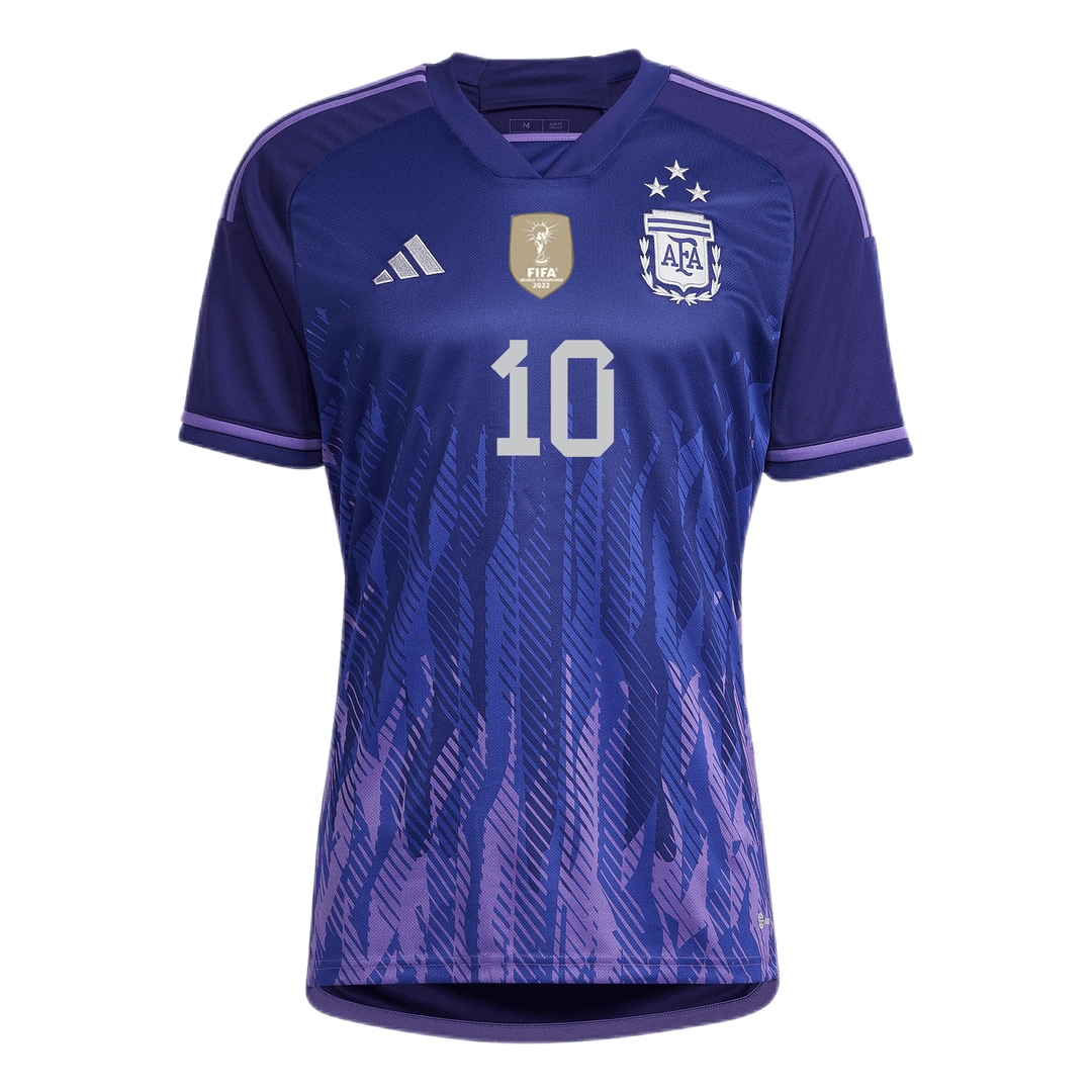 Authentic MESSI #10 Argentina 3 Stars Away Soccer Jersey 2022