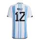 Authentic RULLI #12 Argentina 3 Stars Home Soccer Jersey 2022 - soccerdeal