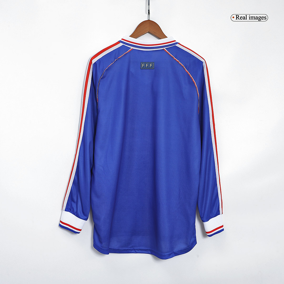 Retro 1998 France Home Long Sleeve Soccer Jersey