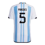 Authentic PAREDES #5 Argentina 3 Stars Home Soccer Jersey 2022 - soccerdealshop
