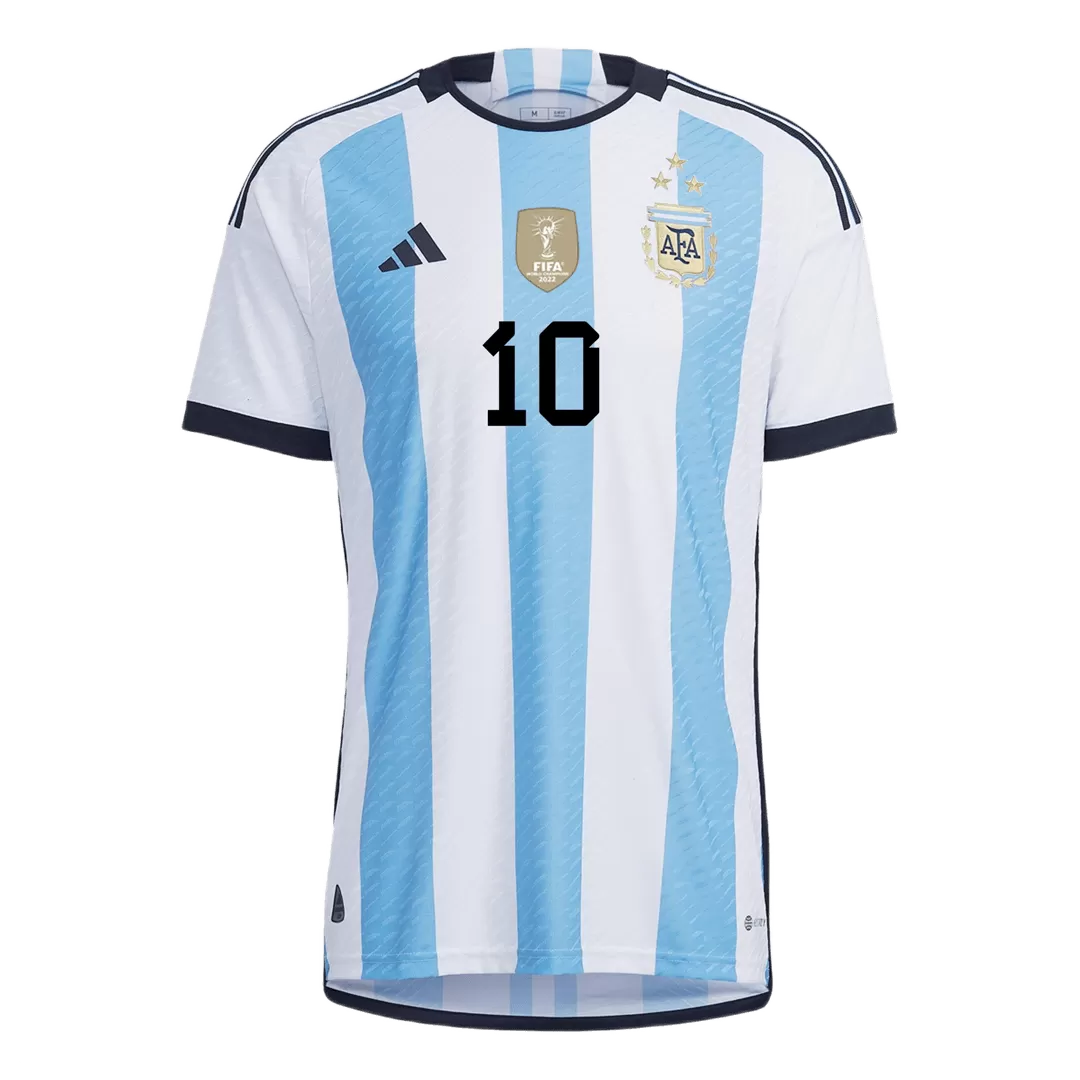 adidas Argentina 2022-2023 3-Star Lionel Messi #10 Home Replica Jersey