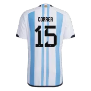 Authentic CORREA #15 Argentina 3 Stars Home Soccer Jersey 2022 - soccerdealshop