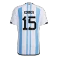 Authentic CORREA #15 Argentina 3 Stars Home Soccer Jersey 2022 - soccerdeal