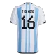 Authentic T. ALMADA #16 Argentina 3 Stars Home Soccer Jersey 2022 - soccerdeal