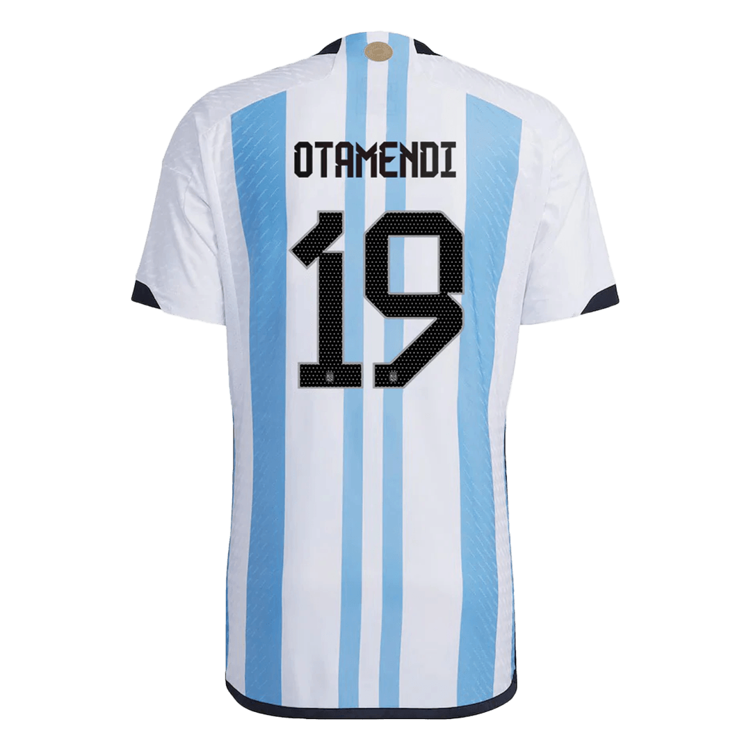 Authentic OTAMENDI #19 Argentina 3 Stars Home Soccer Jersey 2022 - soccerdeal