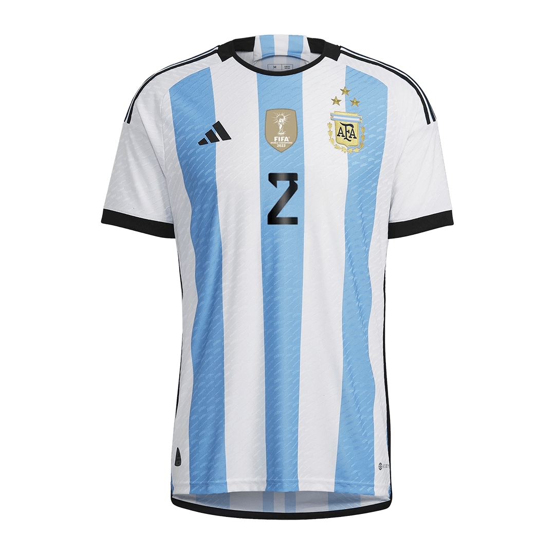 Authentic FOYTH #2 Argentina 3 Stars Home Soccer Jersey 2022 - soccerdeal