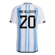 Authentic MAC ALLISTER #20 Argentina 3 Stars Home Soccer Jersey 2022 - soccerdealshop