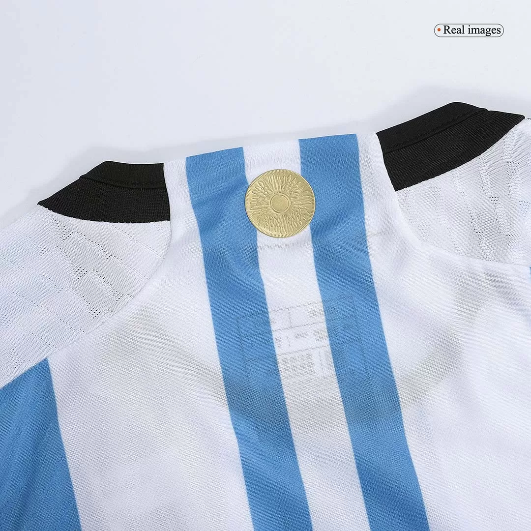 SignMESSI #10 Argentina Jersey 2022 Home World Cup -THREE STARS