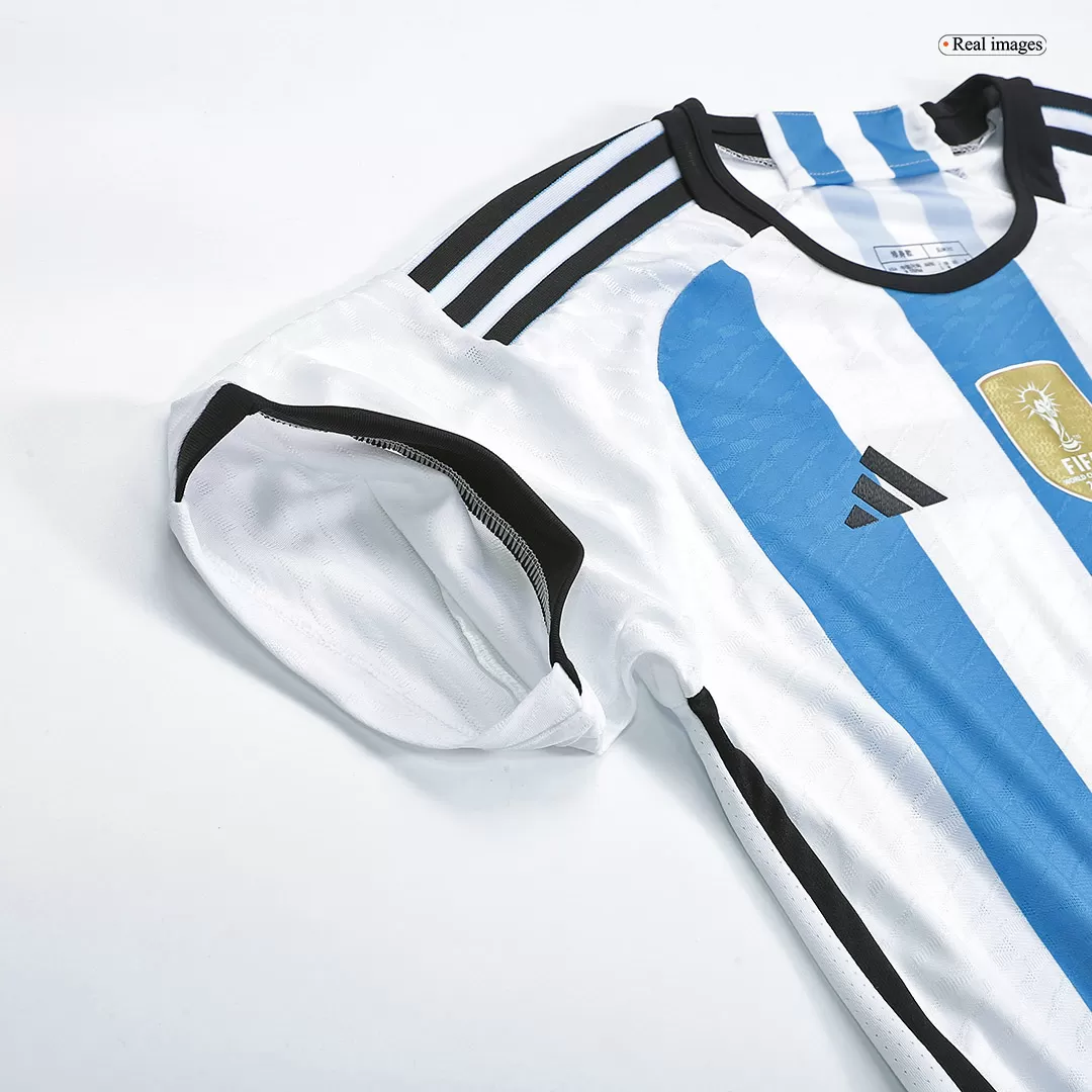 Argentina MESSI 10 WC Home 3 Star Jersey With All Badges PLAYER VERSIO