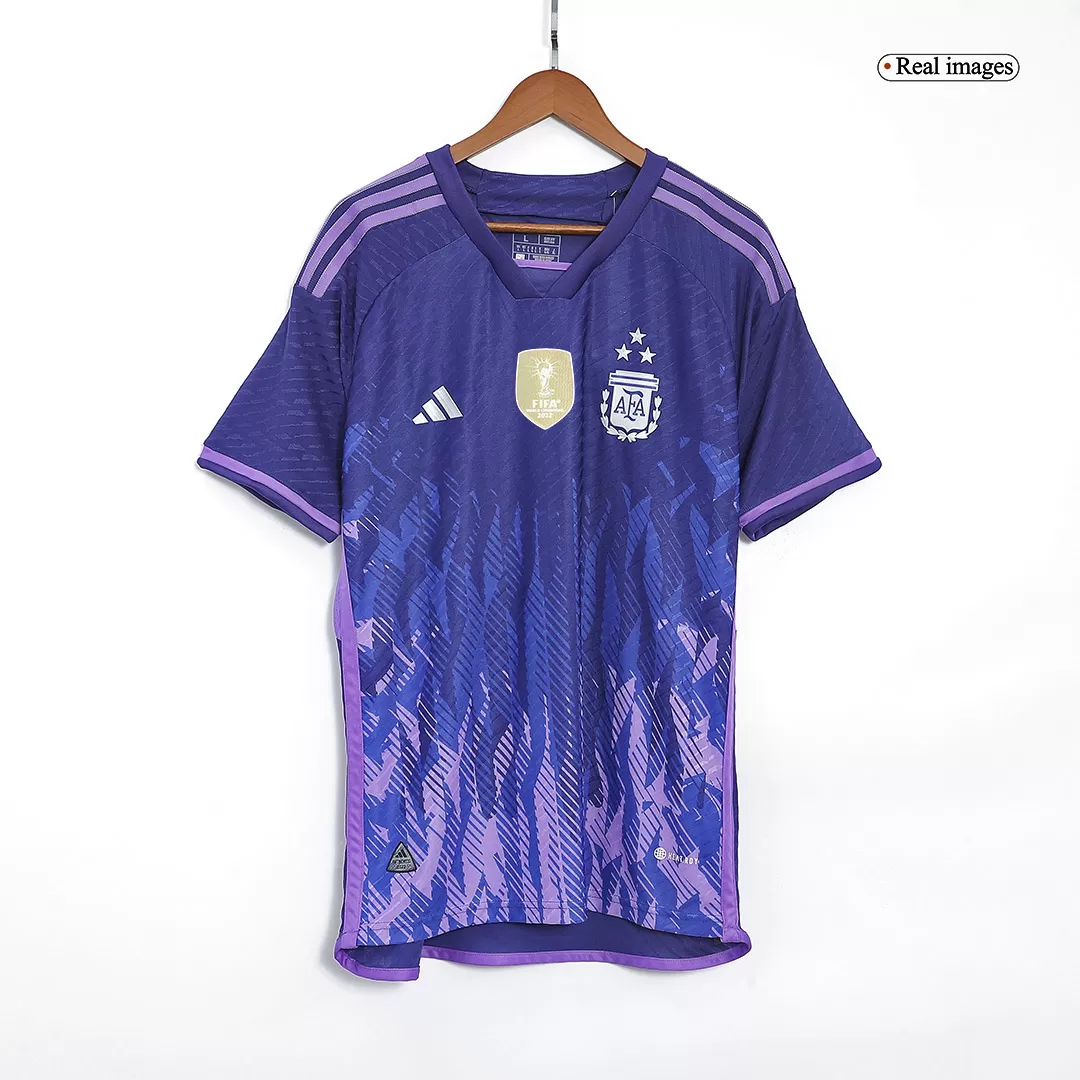 Argentina Lionel Messi 2022 World Cup Champions Away Jersey 3 star- Purple