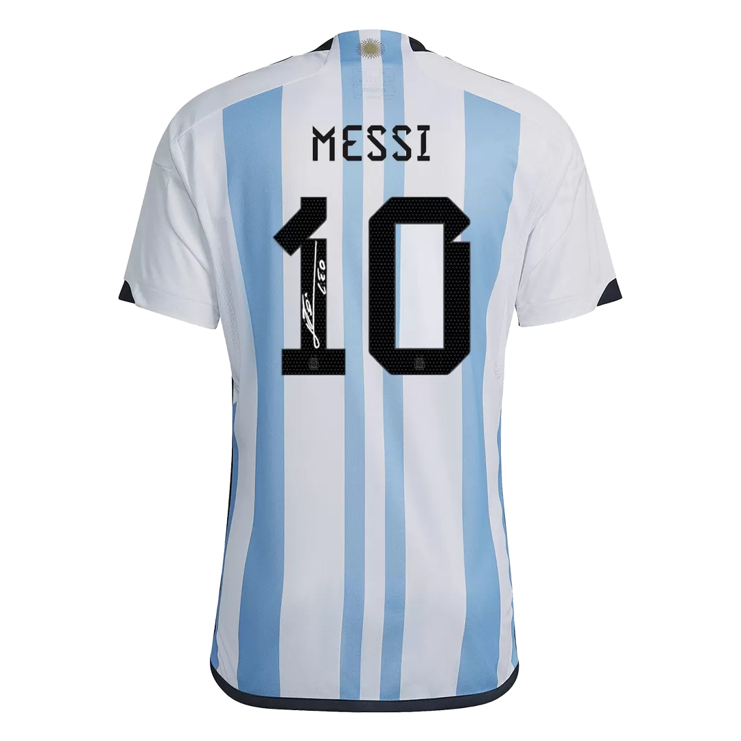 SignMESSI #10 Argentina Jersey 2022 Authentic Home -THREE STARS