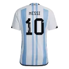 SignMESSI #10 Argentina 3 Stars Home Soccer Jersey 2022 - soccerdealshop