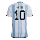 SignMESSI #10 Argentina 3 Stars Home Soccer Jersey 2022 - soccerdeal