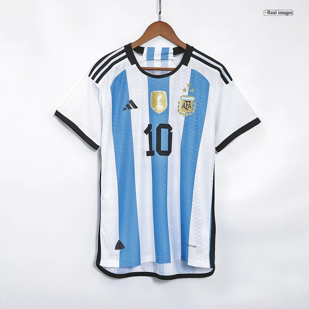 Authentic Champions Argentina 3 Stars Home Soccer Jersey 2022