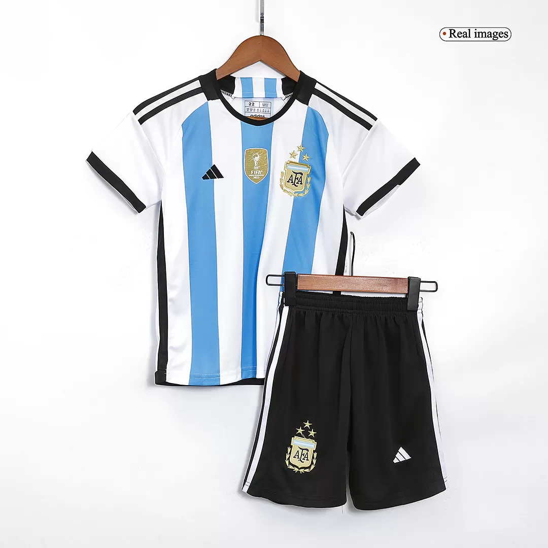 3 Stars Argentina Home Messi Soccer Jersey Children Size, Football