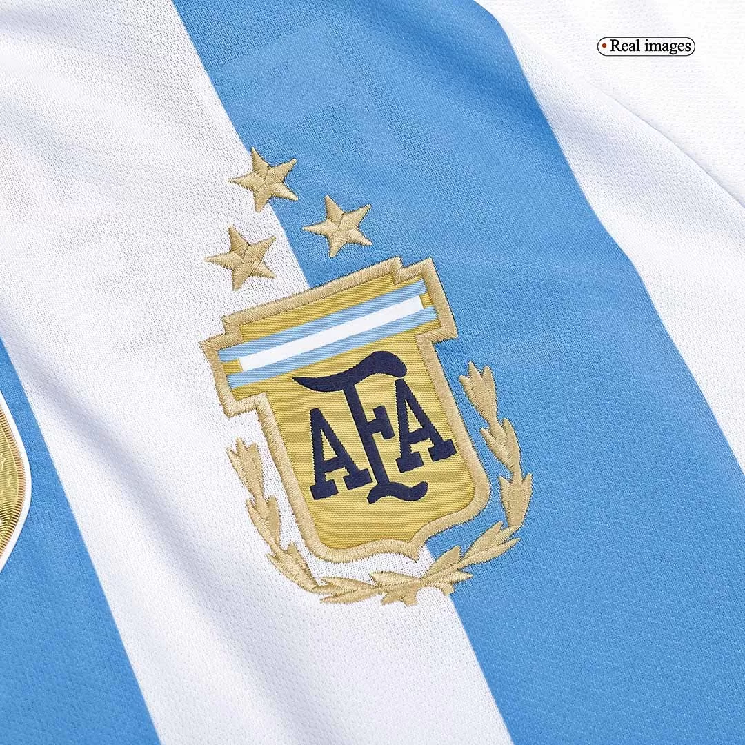 Authentic Champions Argentina 3 Stars Home Soccer Jersey 2022