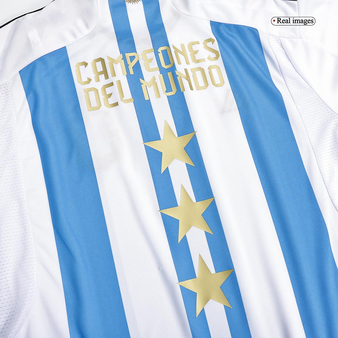 Authentic Champions Argentina 3 Stars Home Soccer Jersey 2022