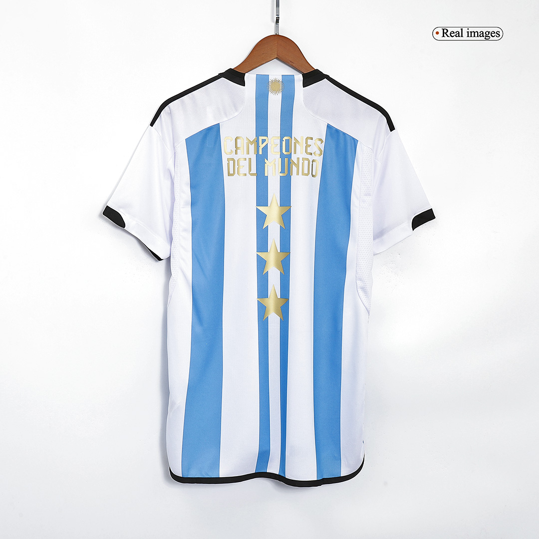 Authentic Champions Argentina 3 Stars Home Soccer Jersey 2022