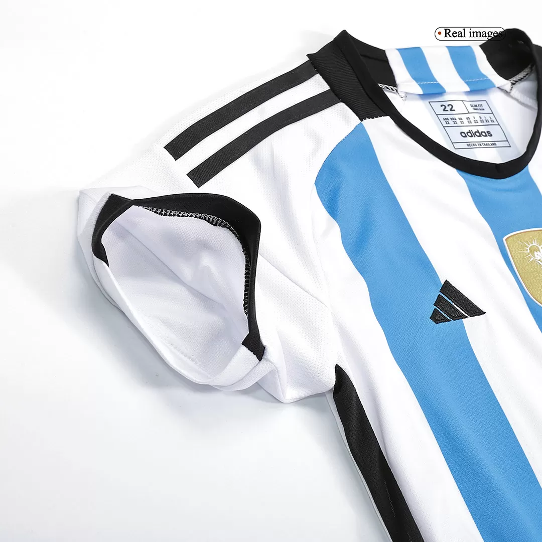 Argentina 3 Stars Home Soccer Jersey Kit(Jersey+Shorts) 2022