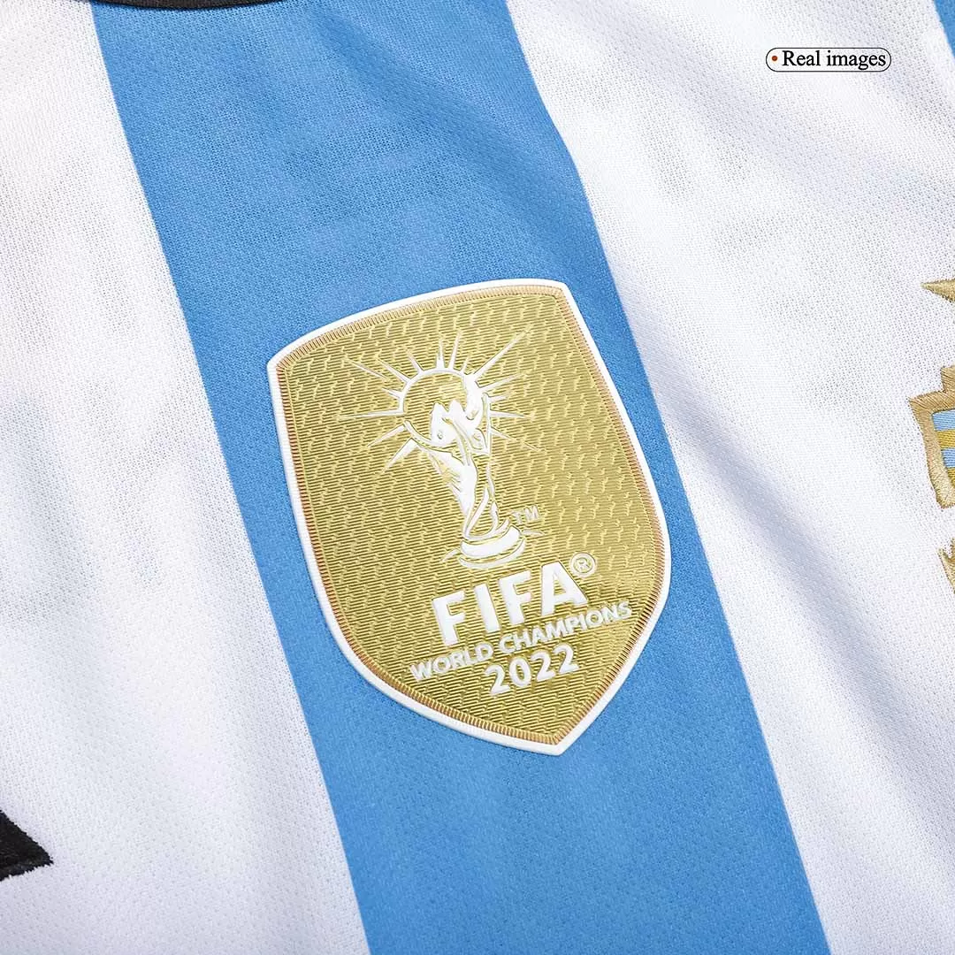 SignMESSI #10 Argentina Soccer Jersey Champions 3 Stars Home