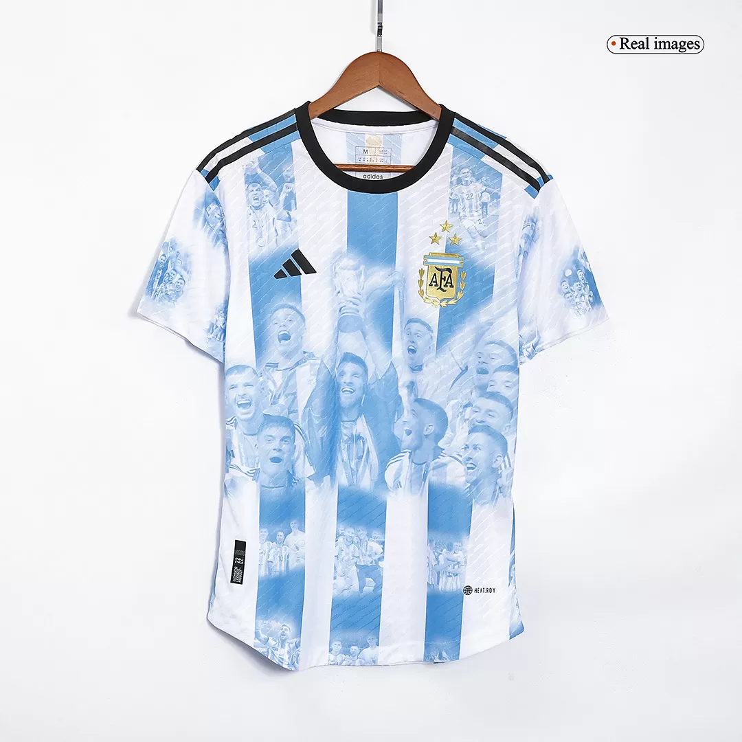 SignMESSI #10 Argentina Jersey 2022 Authentic Home -THREE STARS