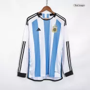 Argentina 3 Stars Home Long Sleeve Soccer Jersey 2022 - soccerdealshop