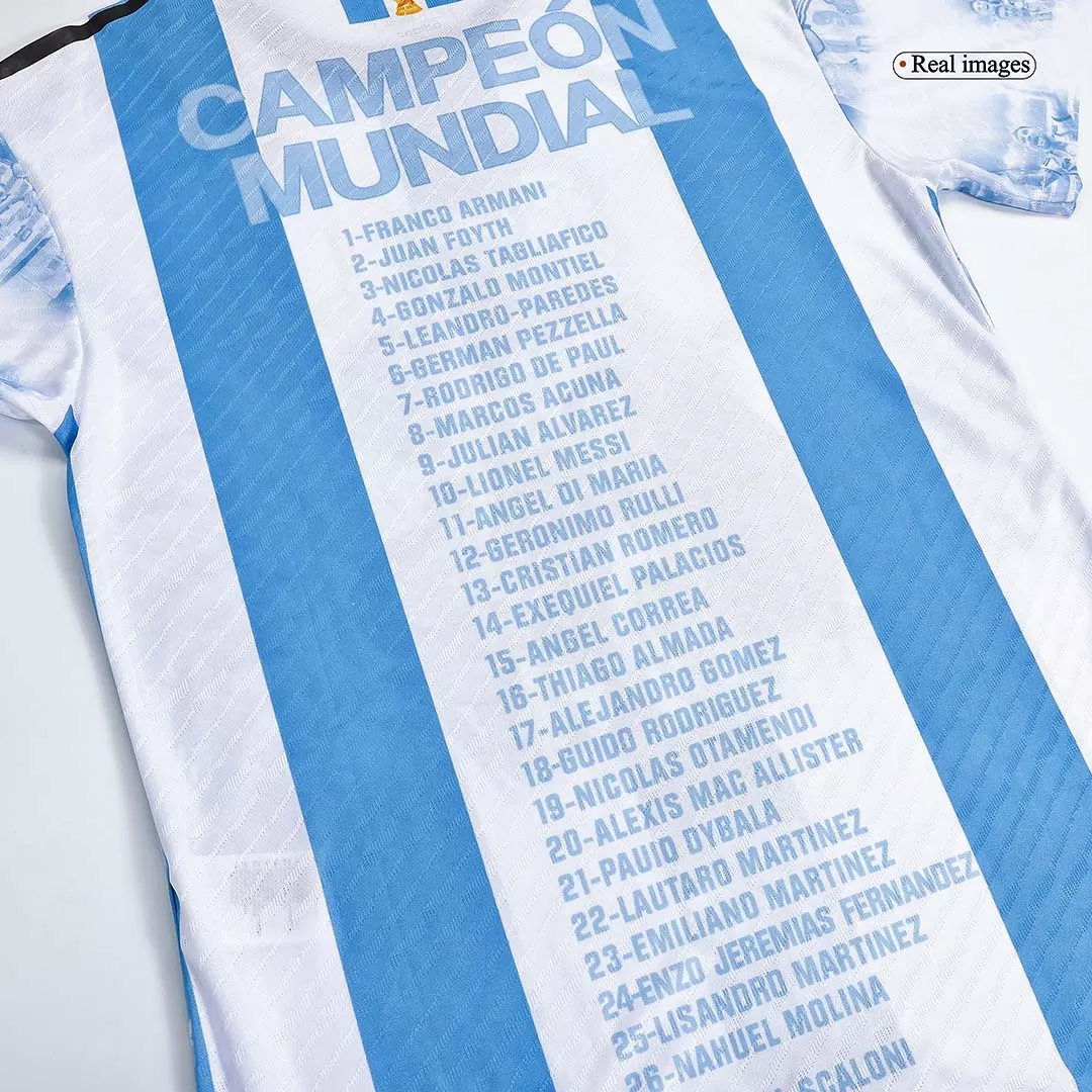 SignMESSI #10 Argentina Jersey 2022 Authentic Home -THREE STARS