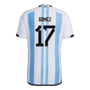 Authentic GOMEZ #17 Argentina 3 Stars Home Soccer Jersey 2022 - soccerdealshop