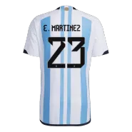 Authentic E. MARTINEZ #23 Argentina 3 Stars Home Soccer Jersey 2022 - soccerdealshop