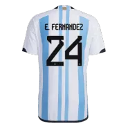 Authentic E. FERNANDEZ #24 Argentina 3 Stars Home Soccer Jersey 2022 - soccerdealshop