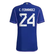 Authentic E. FERNANDEZ #24 Argentina 3 Stars Away Soccer Jersey 2022 - soccerdealshop