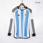 Authentic Argentina 3 Stars Home Long Sleeve Soccer Jersey 2022 - soccerdealshop