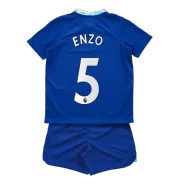 Kid's ENZO #5 Chelsea Home Soccer Jersey Kit(Jersey+Shorts) 2022/23 - soccerdealshop