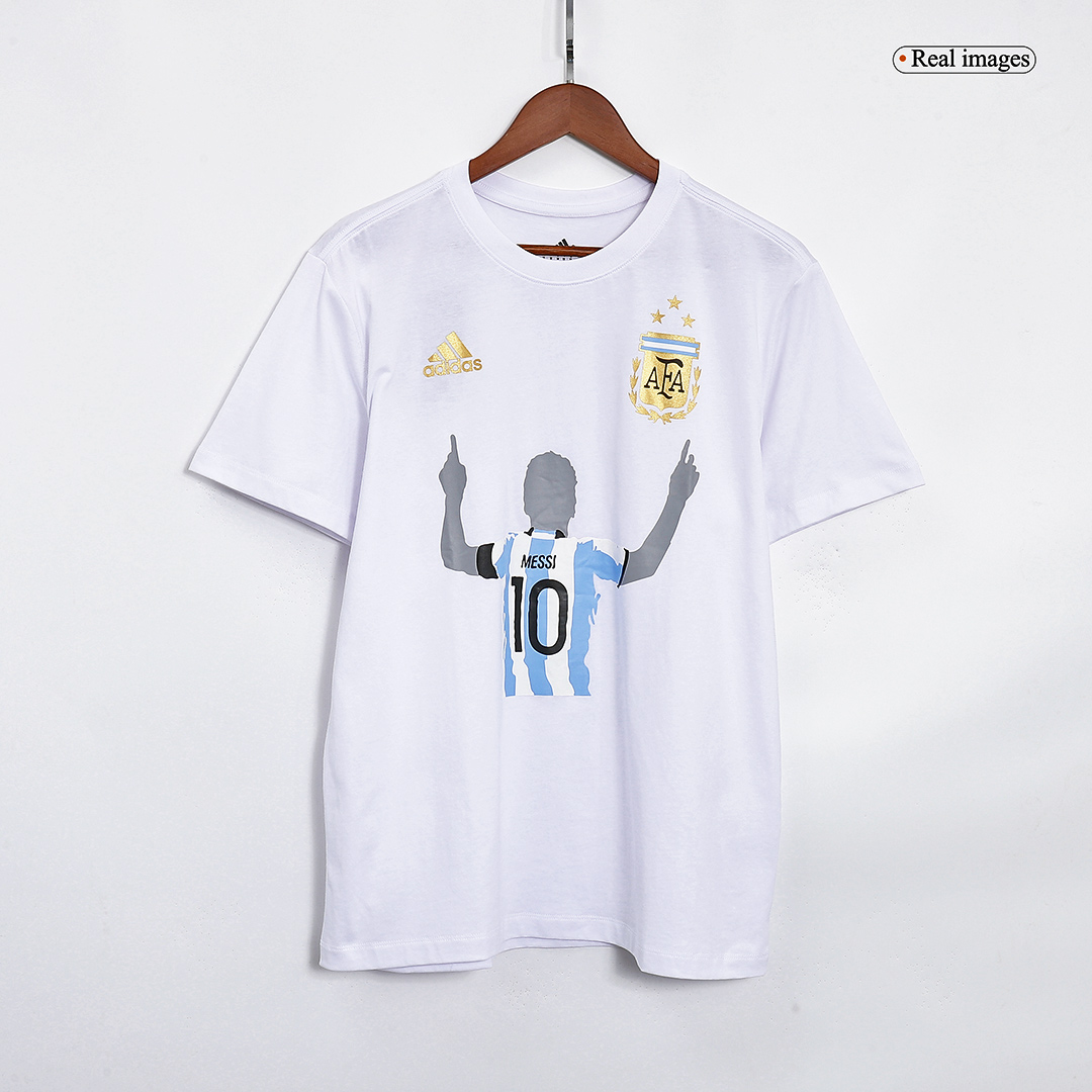 Lionel Messi Argentina National Team adidas 2022 Winners Celebration T-Shirt  - White