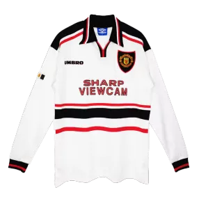 Retro 1998/99 Manchester United Away Long Sleeve Soccer Jersey - soccerdeal