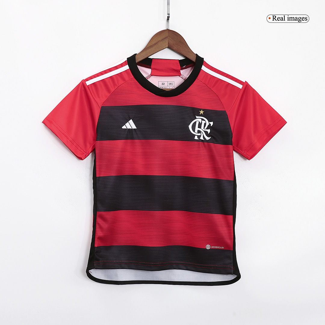Kid's CR Flamengo Home Soccer Jersey Kit(Jersey+Shorts) 2023/24 - soccerdeal
